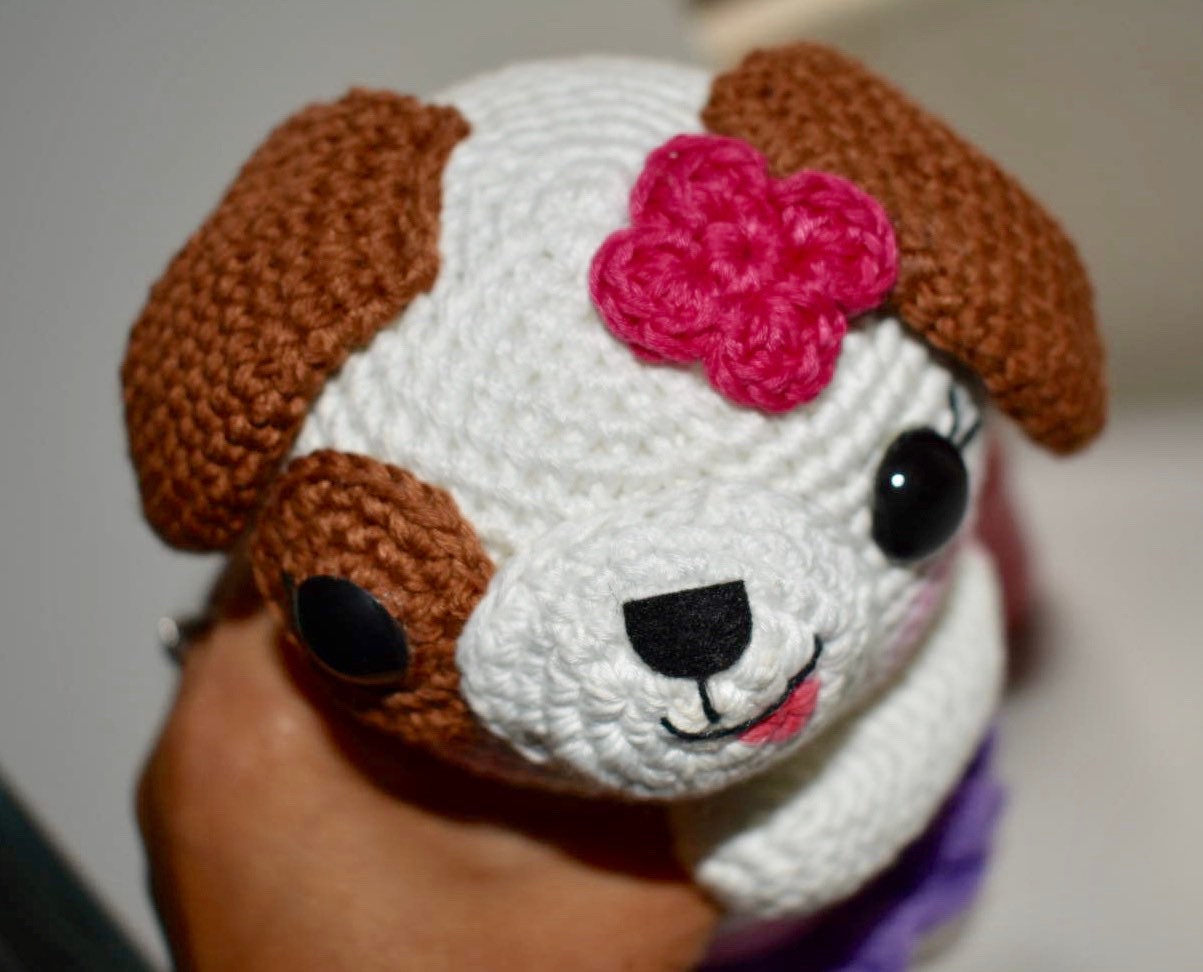 9 inches crocheted doggie