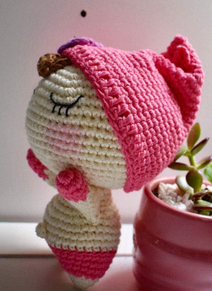 Crochet toy - Little crochet Hoki girl doll - Nursery gift