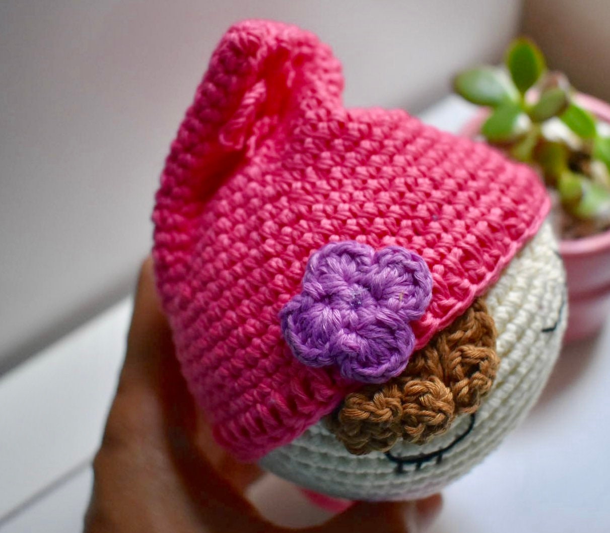 Crochet toy - Little crochet Hoki girl doll - Nursery gift