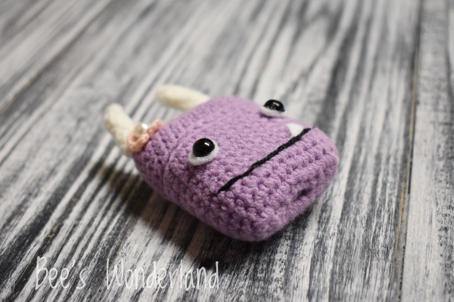 Monster Crochet, Crochet AirPod case, Handmade airpod case, stocking stuffers, Purple Airpod case, Kawaii Airpod case