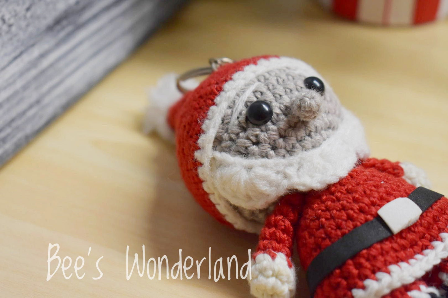 Stuffed crochet toys- Crochet keychain - Amigurumi - Santa Claus crochet keychain - Christmas gifts-Christmas crochet ornaments