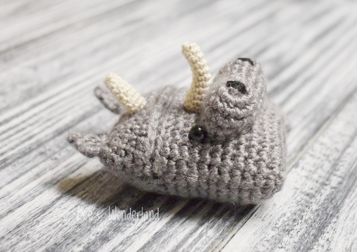 Crocheted Rhino AirPods case