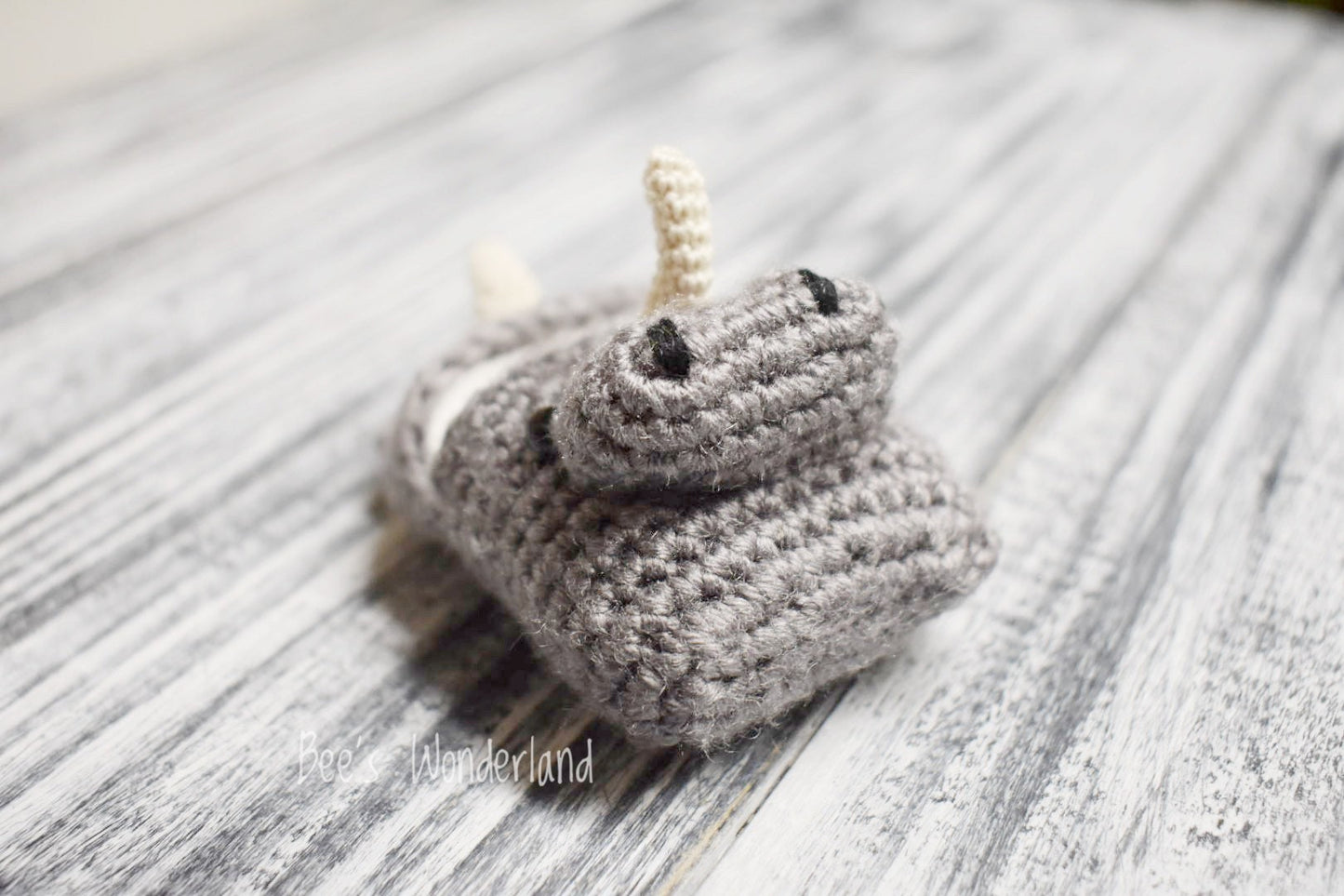 Crocheted Rhino AirPods case