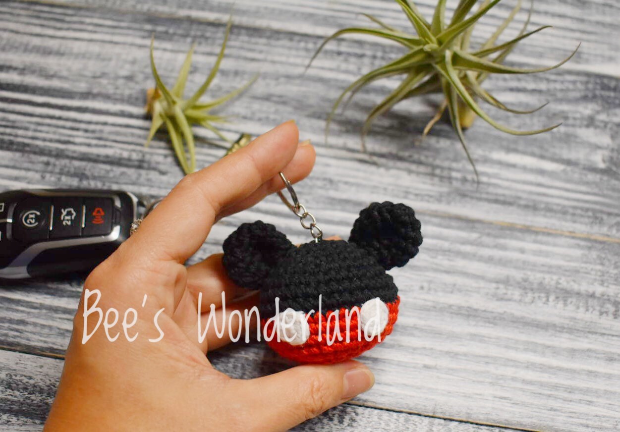 Crocheted Mickey/Minnie keychain