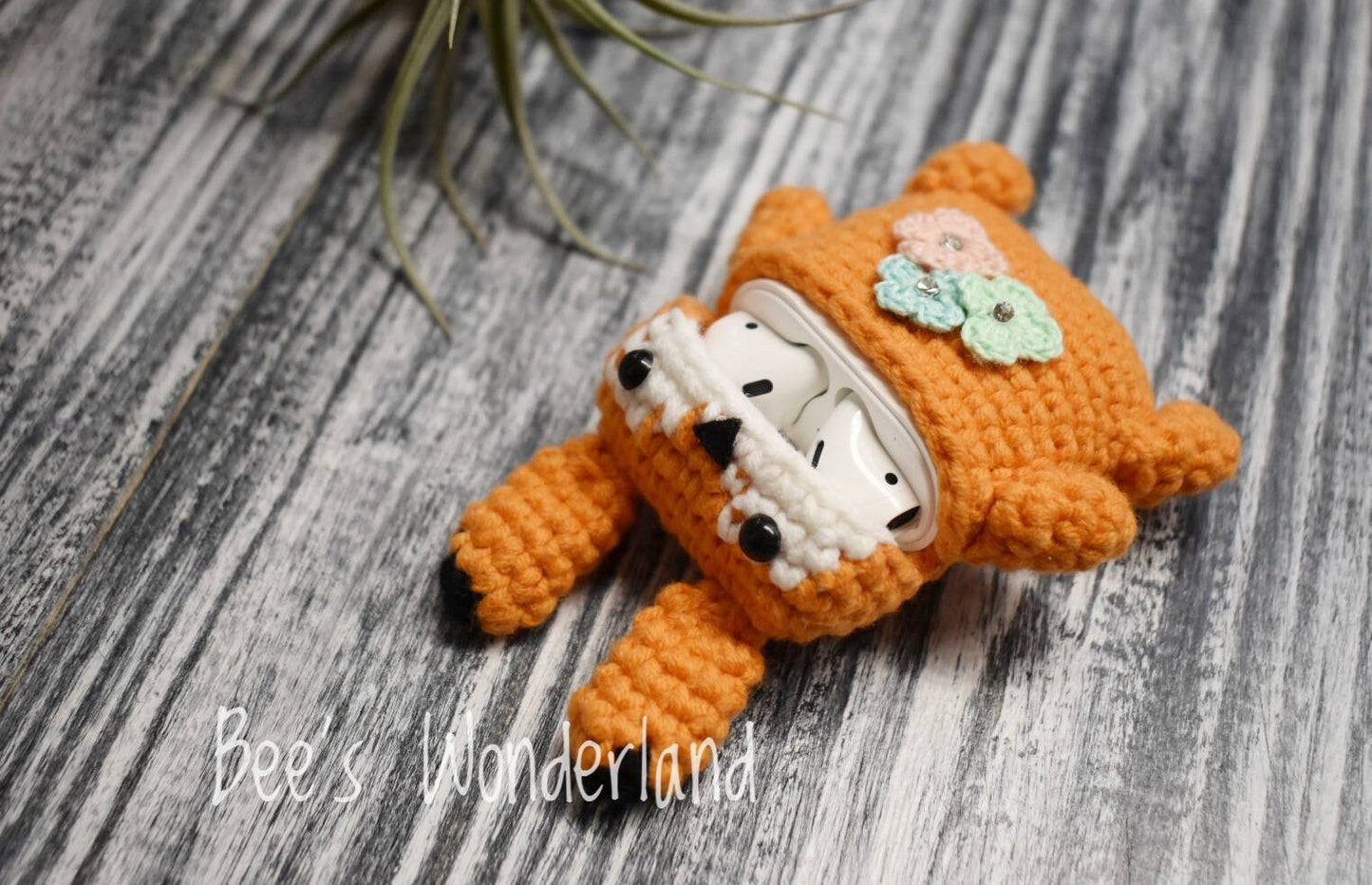 AirPod case, Crochet AirPod case, Handmade case, cute cartoon characters, stocking stuffers, Cute fox AirPod case, Woodland Fox Airpod case