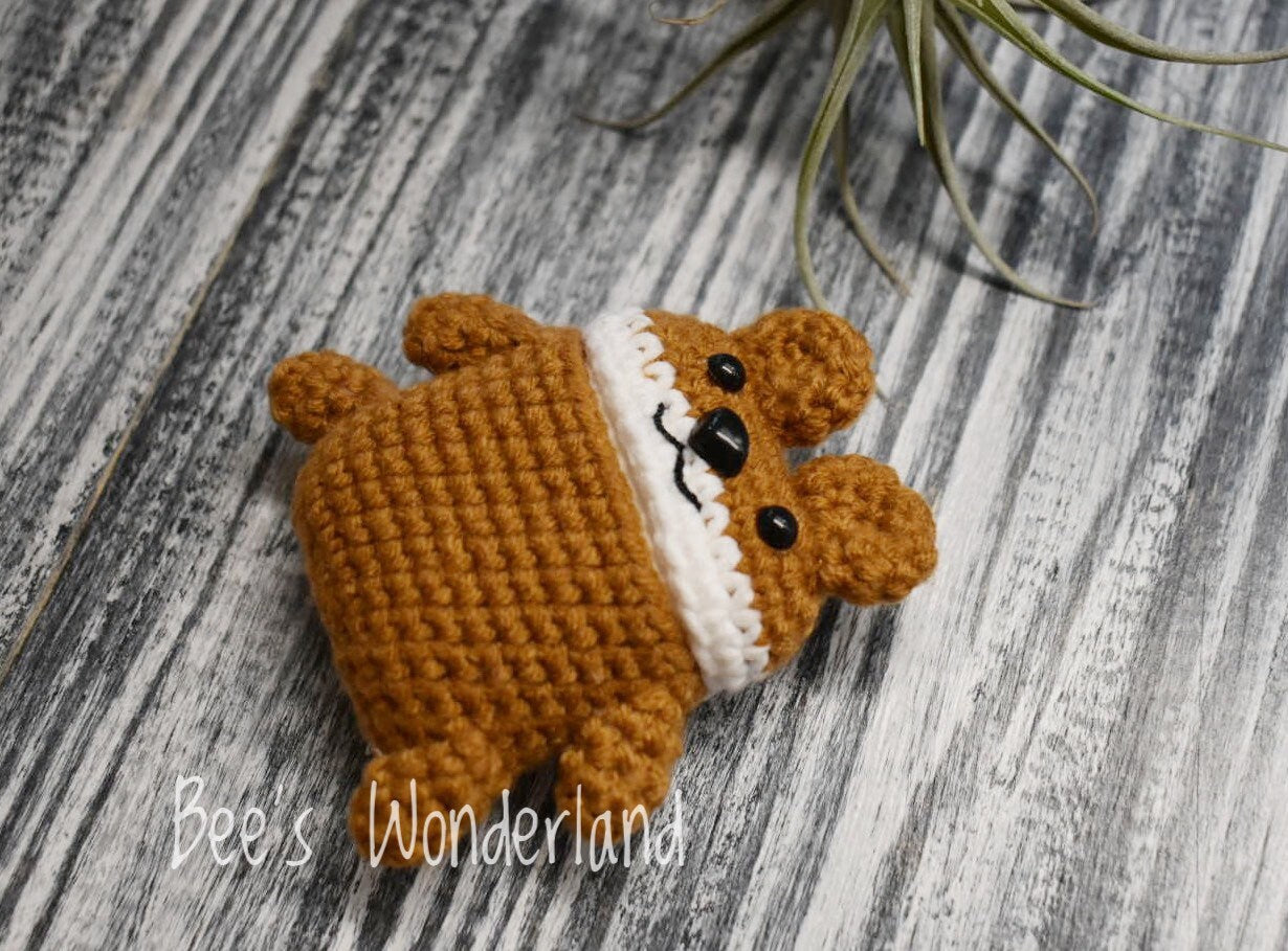 AirPod case, Crochet AirPod case, Handmade case, cute cartoon characters, stocking stuffers, Cute bear AirPod case, Woodland BearAirpod case