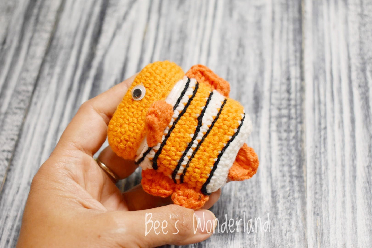 AirPod case, Crochet AirPod case, Handmade case, cute cartoon characters, stocking stuffers, Nemo AirPod case