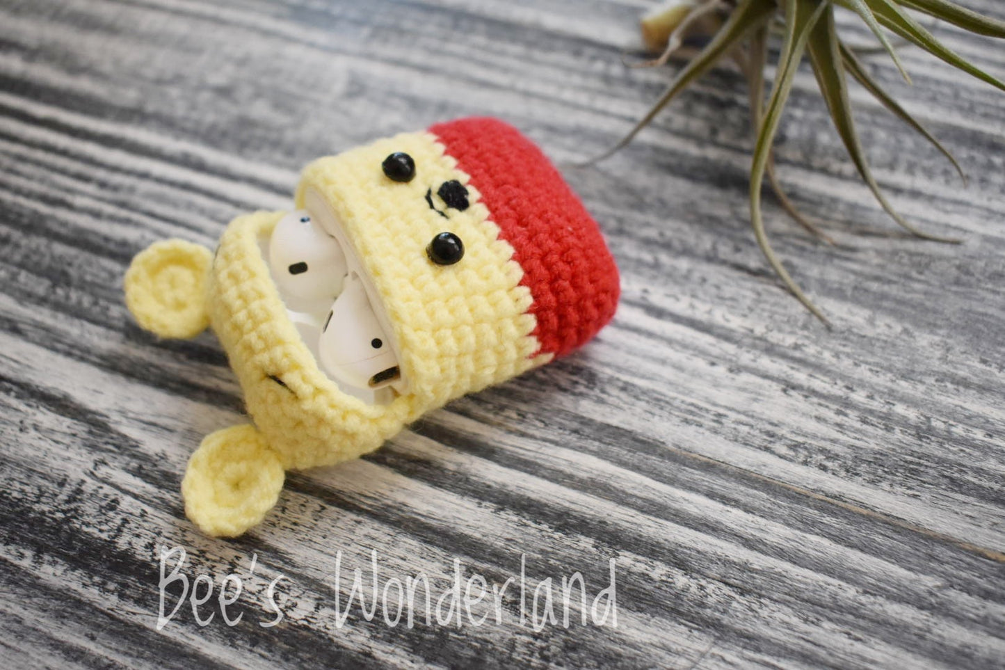 Winnie The Pooh, Crochet AirPod case, Handmade case, cute cartoon characters, stocking stuffers, Disney AirPod case, Kawaii Airpod case