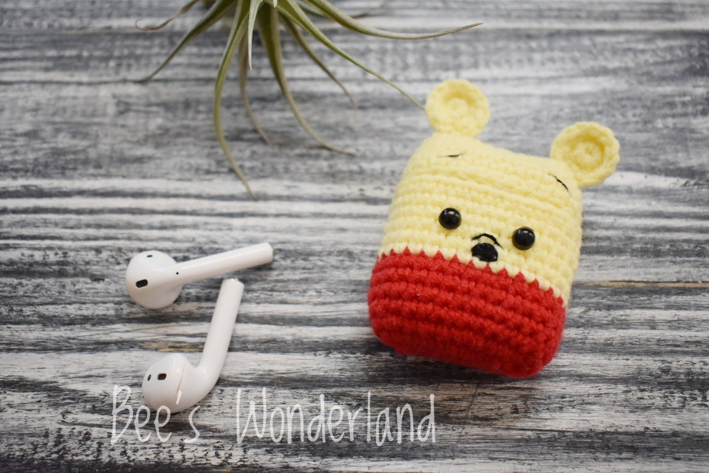 Winnie The Pooh, Crochet AirPod case, Handmade case, cute cartoon characters, stocking stuffers, Disney AirPod case, Kawaii Airpod case