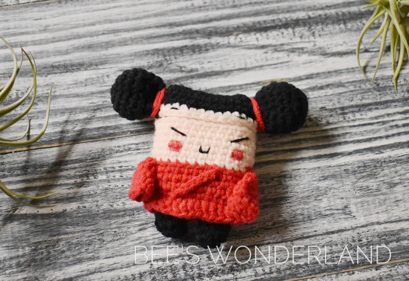 Pucca AirPod case, Crochet AirPod case, Handmade gifts , Crochet Pucca AirPod case, Valentine’s gift, gift for her, Asian girl airpod case
