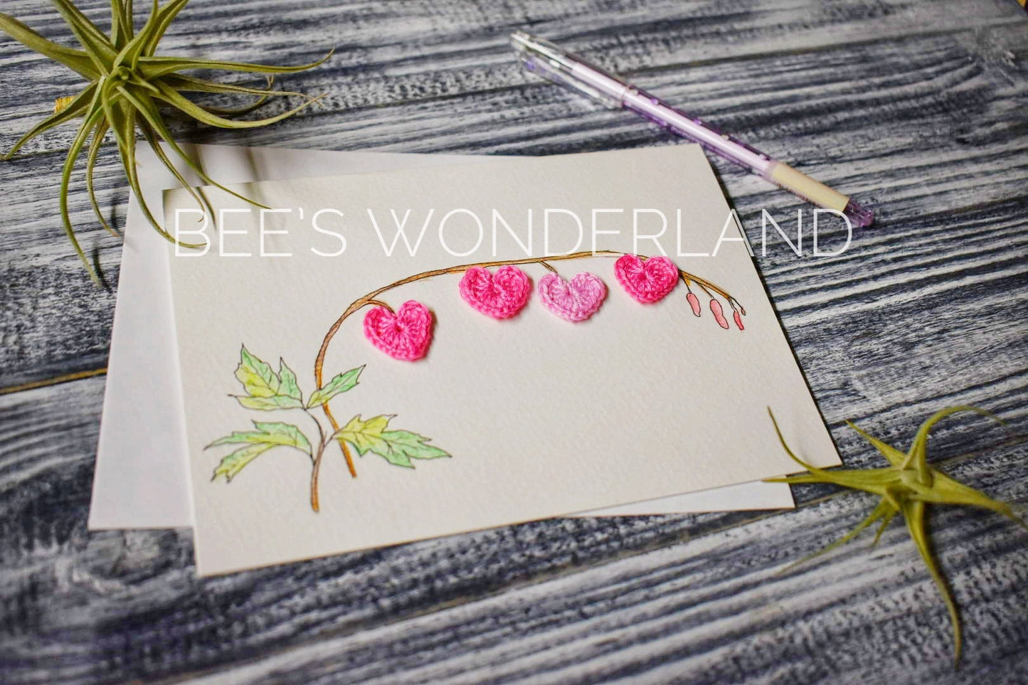 Crocheted Hearts card