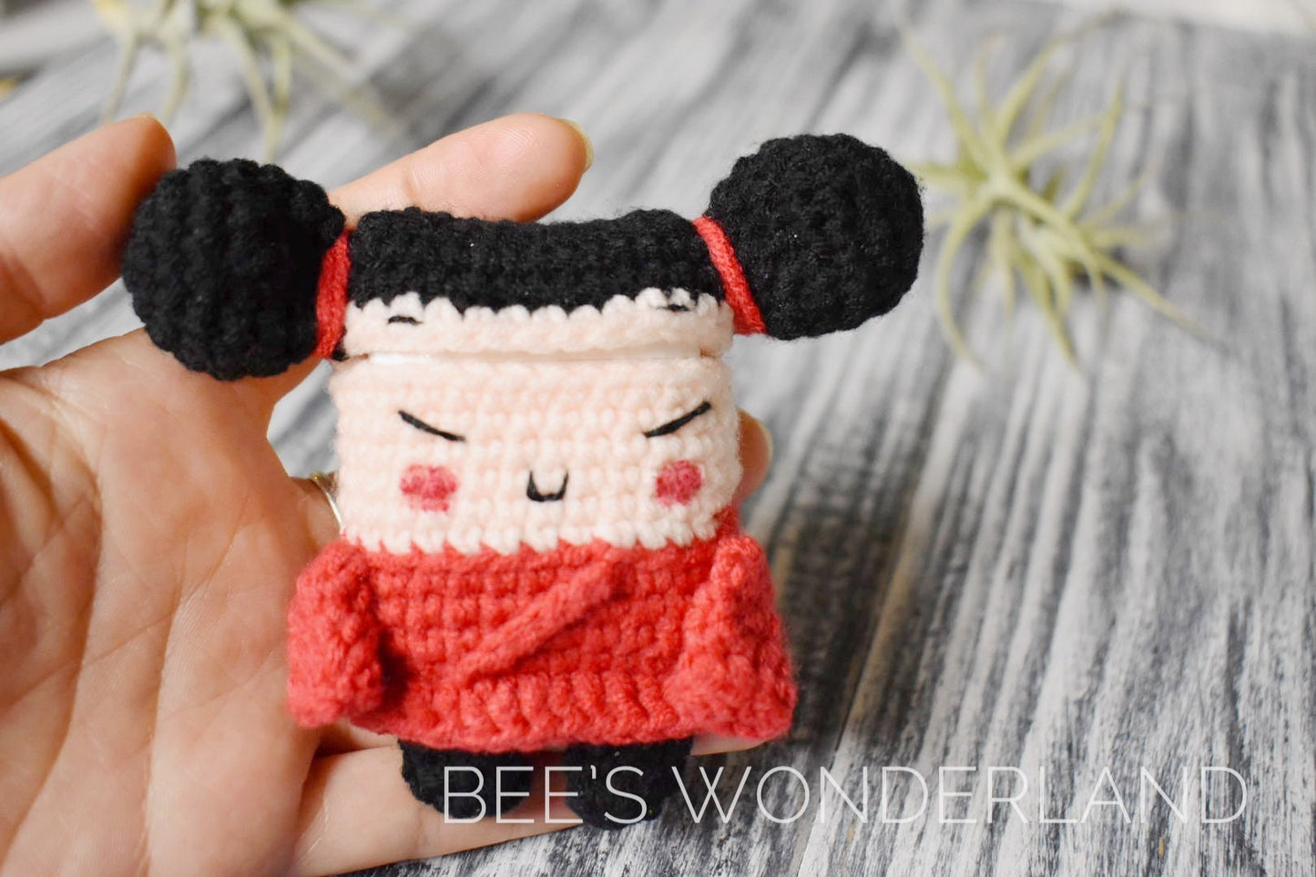 Pucca AirPod case, Crochet AirPod case, Handmade gifts , Crochet Pucca AirPod case, Valentine’s gift, gift for her, Asian girl airpod case