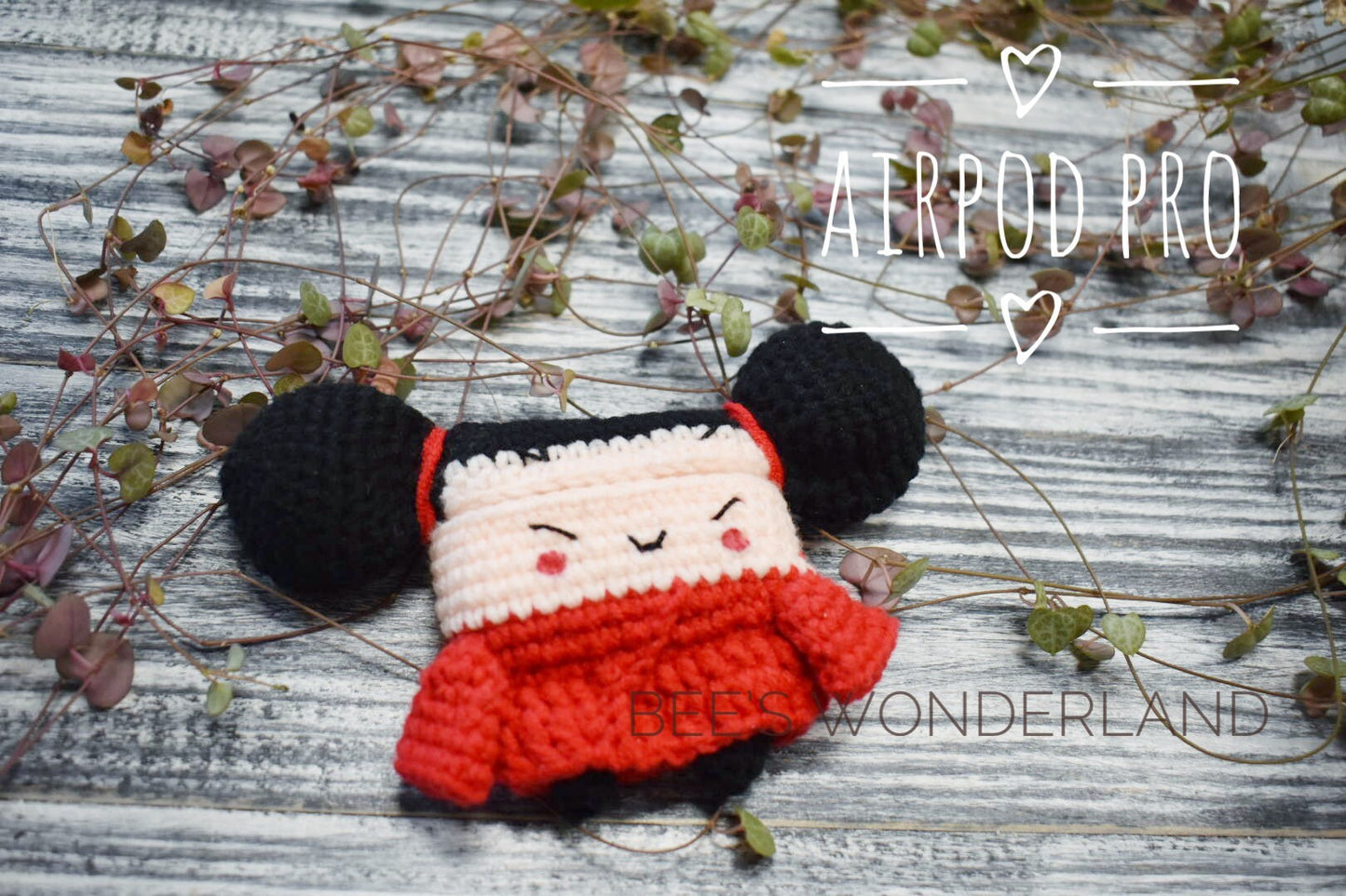 Crocheted Pucca AirPods Pro case