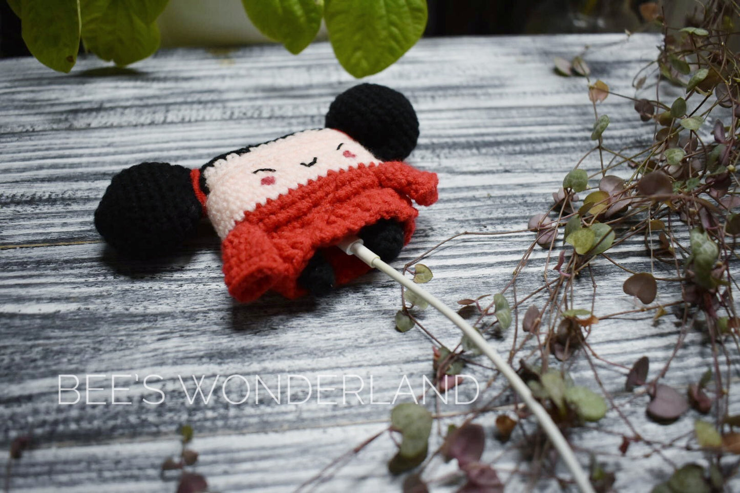 Crocheted Pucca AirPods Pro case