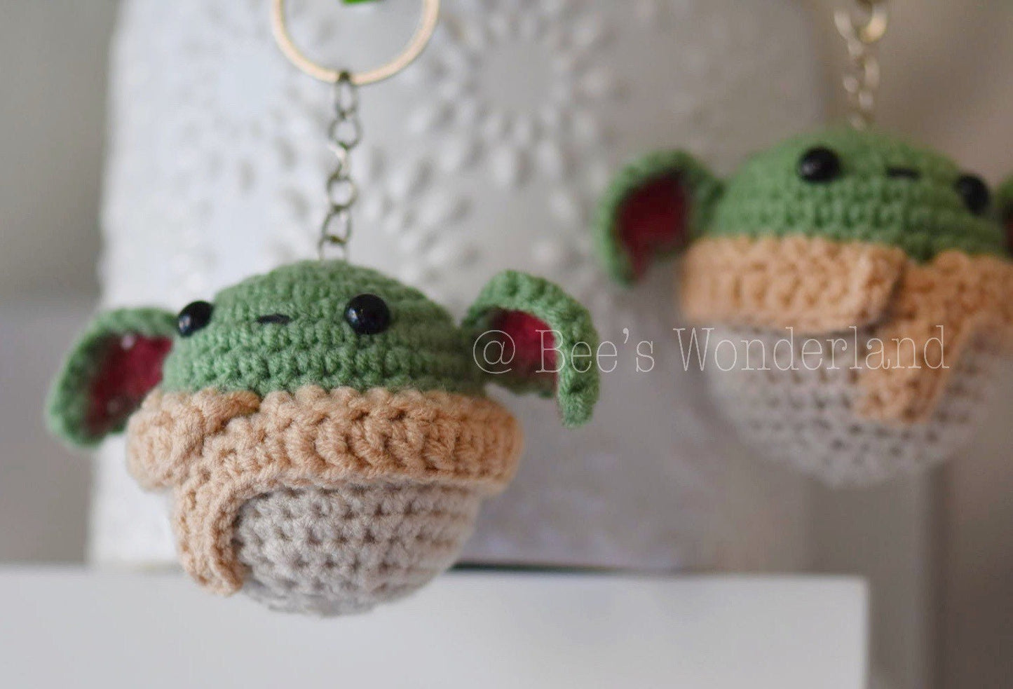 Stuffed crochet toys- Crochet keychain - Amigurumi - Baby Alien crochet keychain - Stocking stuffers