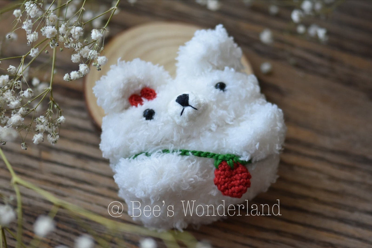 Crocheted bear AirPods Pro case