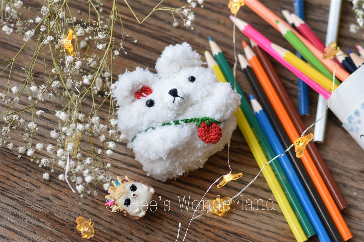 Crocheted bear AirPods Pro case