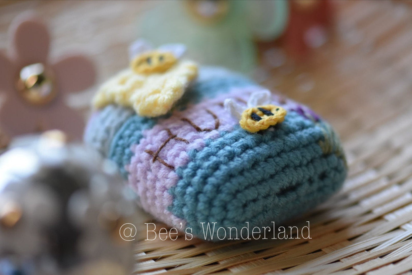 Hunny AirPods case, Crochet AirPod l, Handmade case,stocking stuffers, cute honey AirPod case, Valentine’s gift, gift for her/him