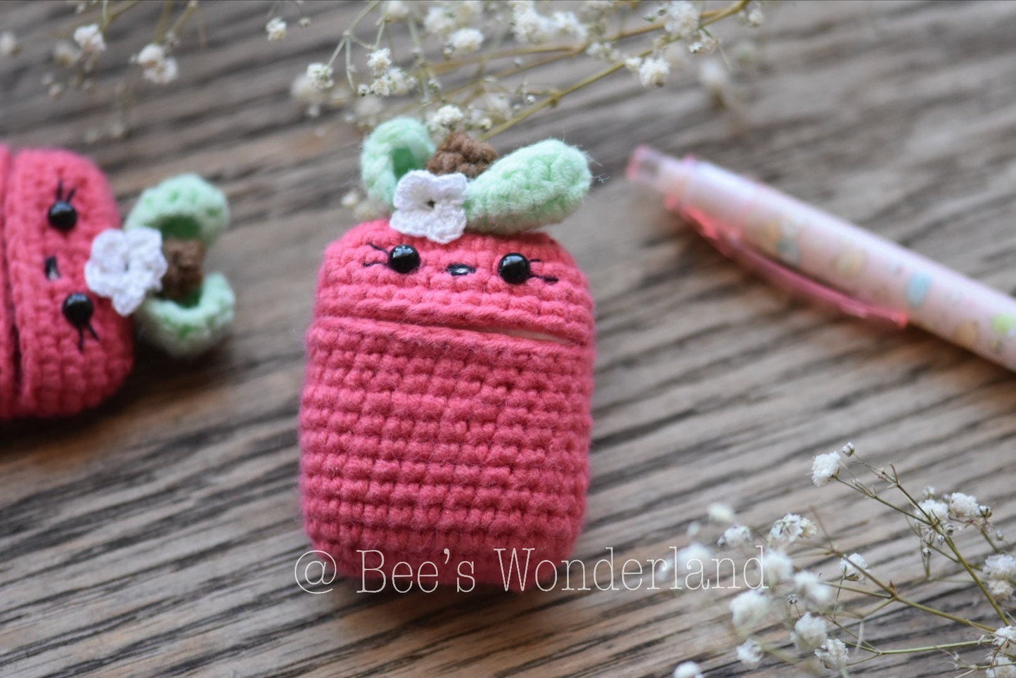 Kawaii Apple AirPod case, Crochet AirPod case, Handmade case, cute cartoon characters, stocking stuffers, pink AirPod case