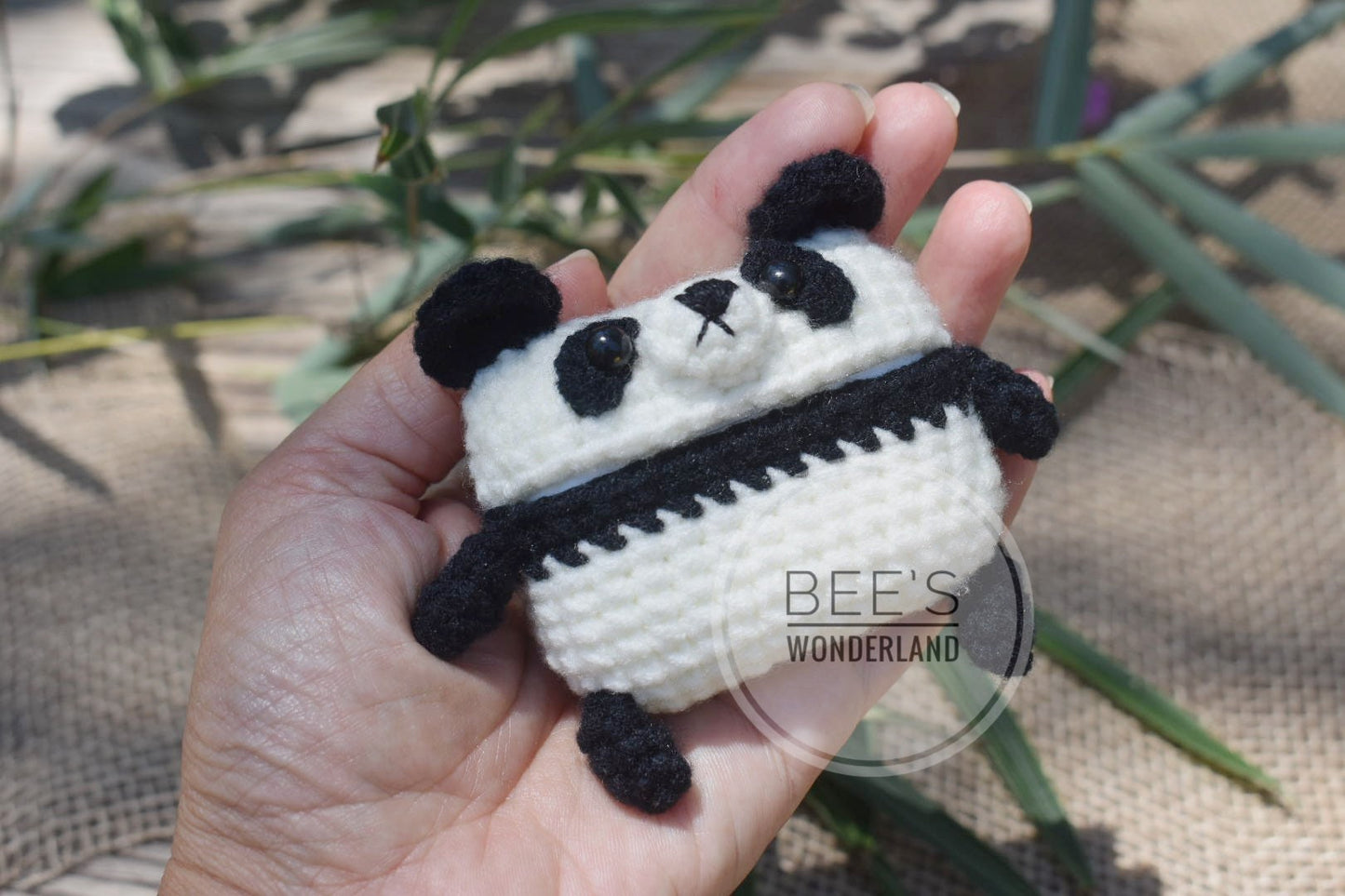 Crocheted Panda AirPods pro case