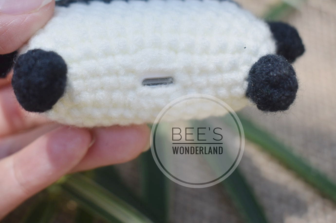 Crocheted Panda AirPods pro case