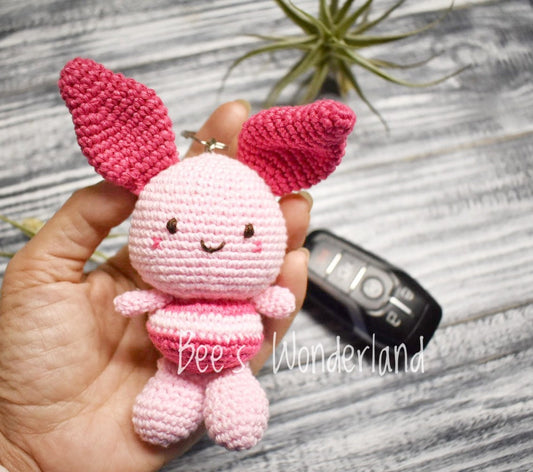 Stuffed crochet toys- Crochet keychain - Amigurumi - Piglet crochet keychain - Stocking stuffers