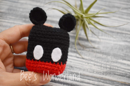 Mickey AirPod case, Crochet AirPod case, Handmade case, cute cartoon characters, stocking stuffers, Disney AirPod case, Kawaii Airpod case