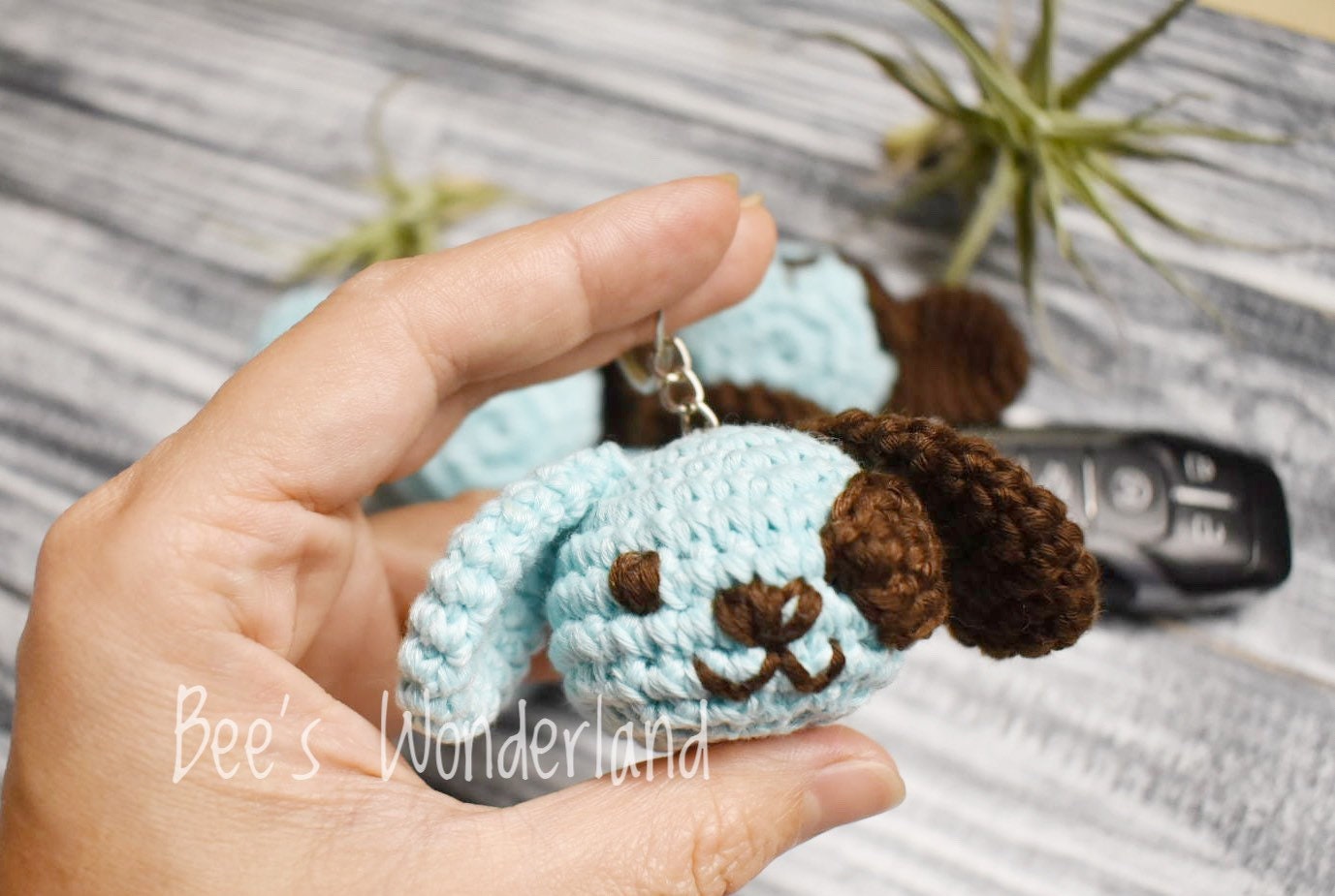 Puppy crocheted keychains