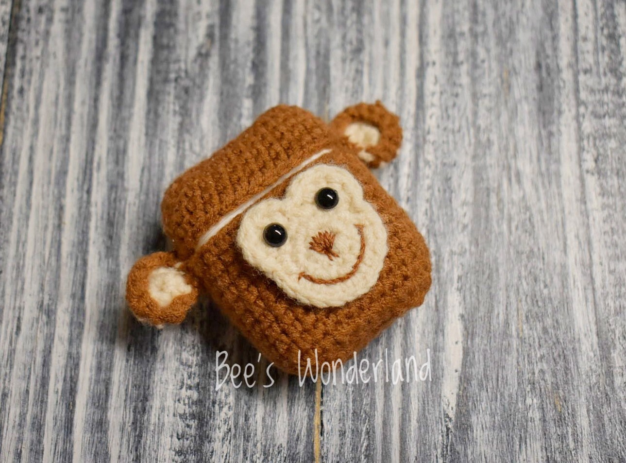 AirPod case, Crochet AirPod case, Handmade case, cute cartoon characters, stocking stuffers, Monkey AirPod case