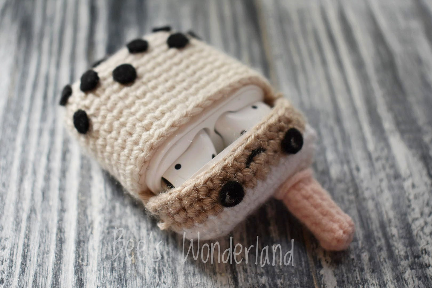Milk tea AirPod case, Crochet AirPod case, Handmade case, cute cartoon characters, stocking stuffers, Boba AirPod case, Kawaii Airpod case