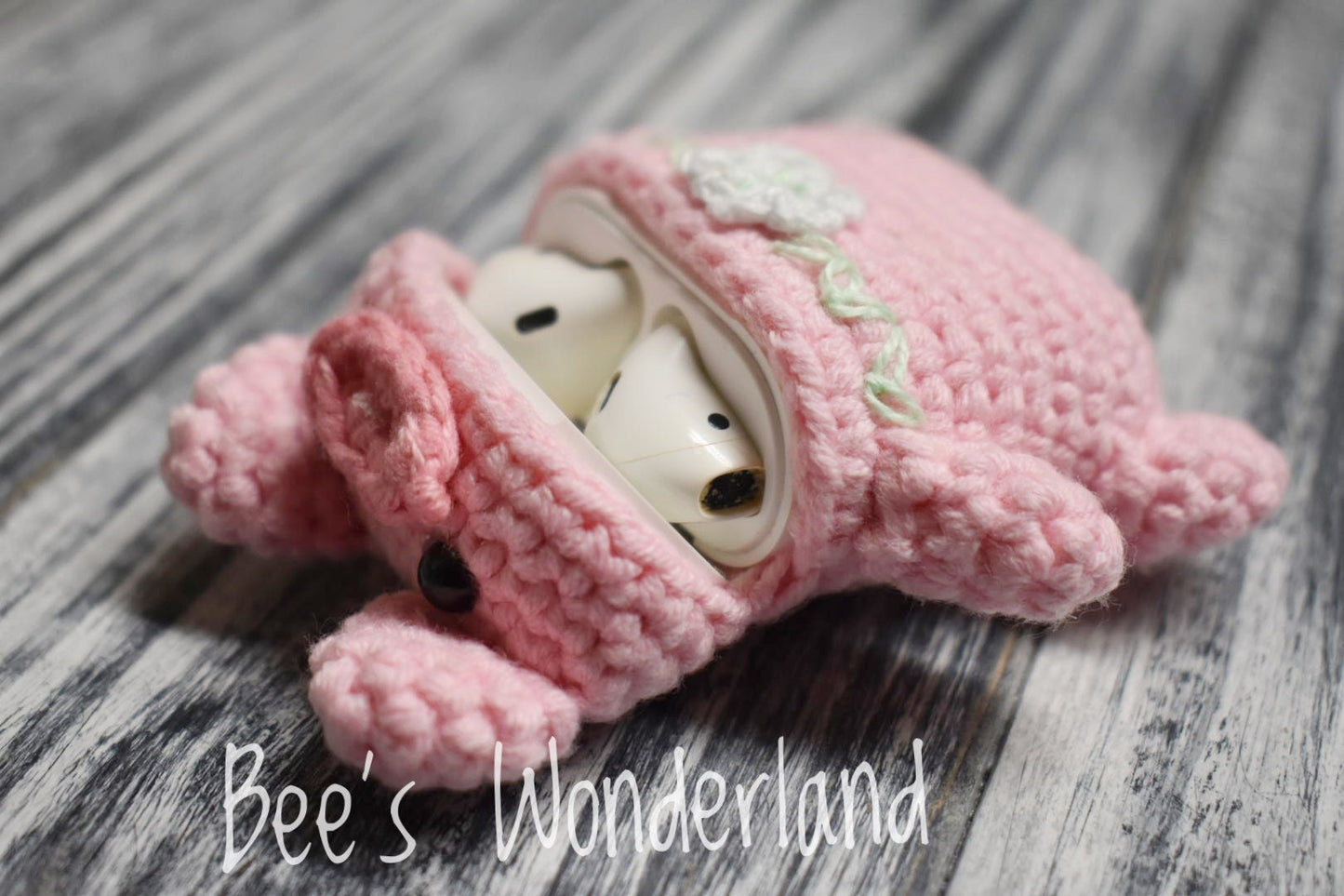 AirPod case, Crochet Pig AirPod case, Handmade case, cute cartoon characters, stocking stuffers, pink AirPod case