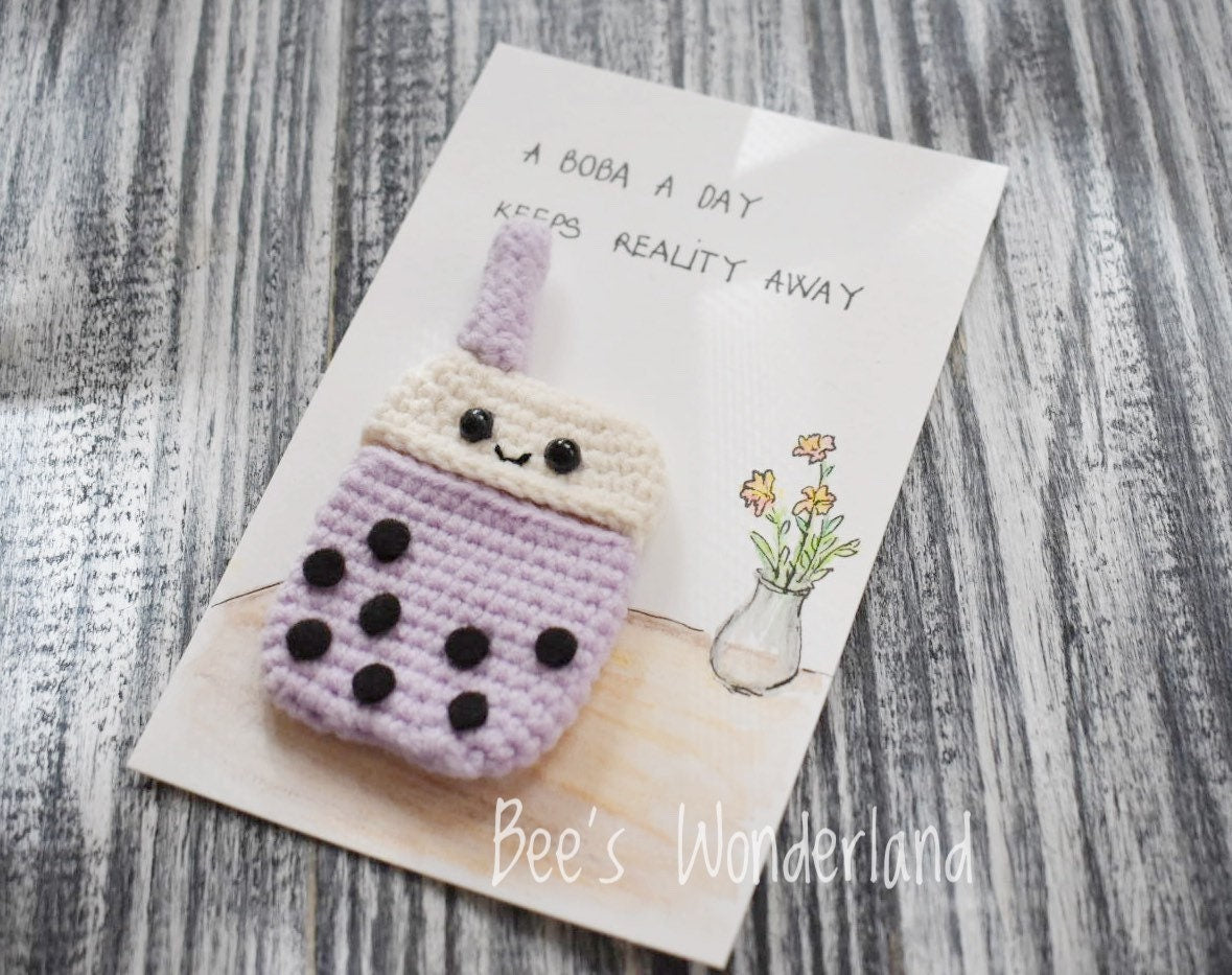 Taro AirPod case, Crochet AirPod case, Handmade case, cute cartoon characters, stocking stuffers, Boba AirPod case, Kawaii Airpod case