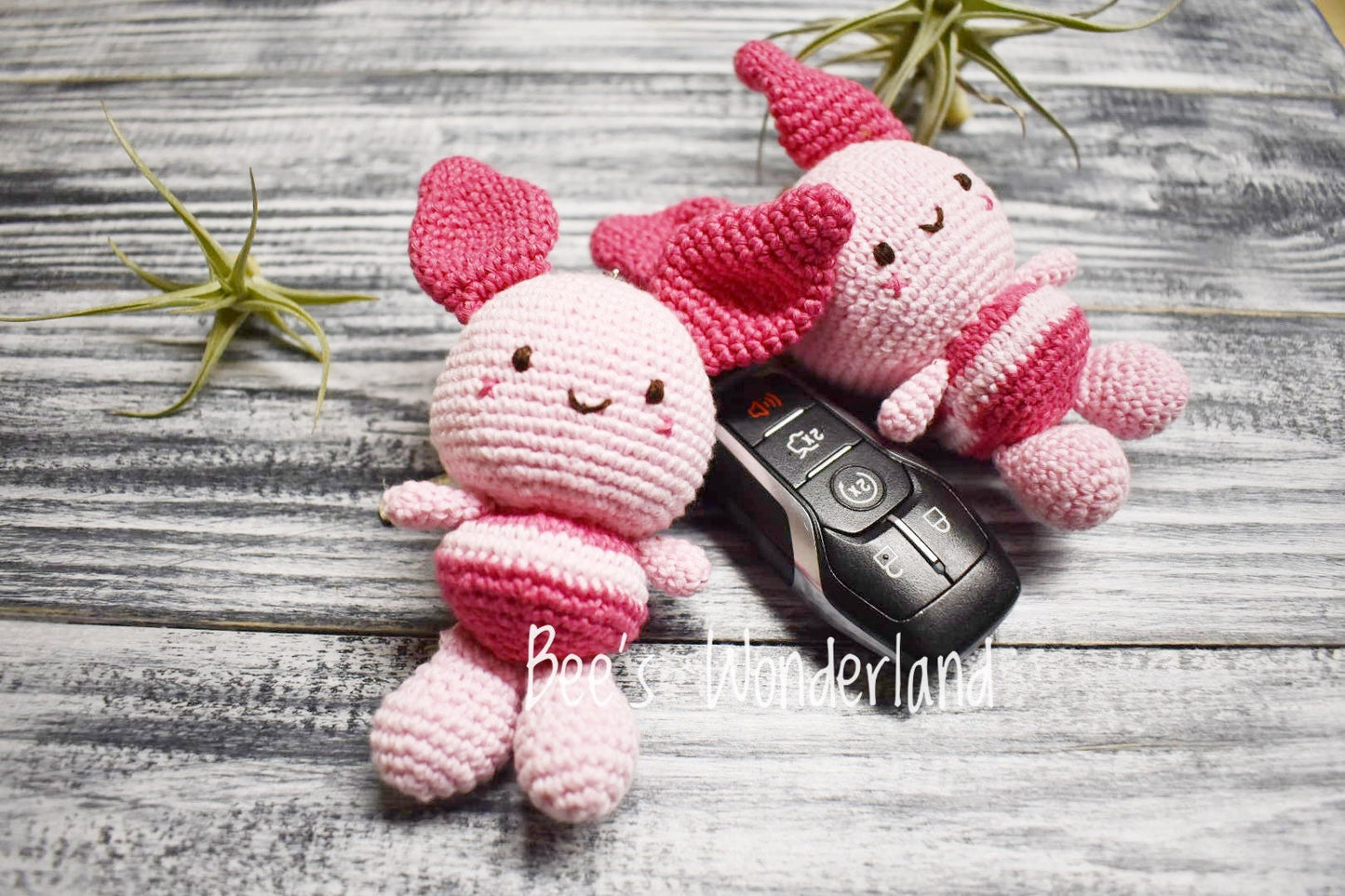 Stuffed crochet toys- Crochet keychain - Amigurumi - Piglet crochet keychain - Stocking stuffers