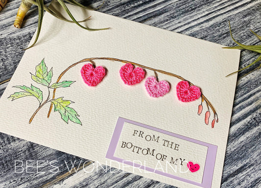 Crocheted Hearts card