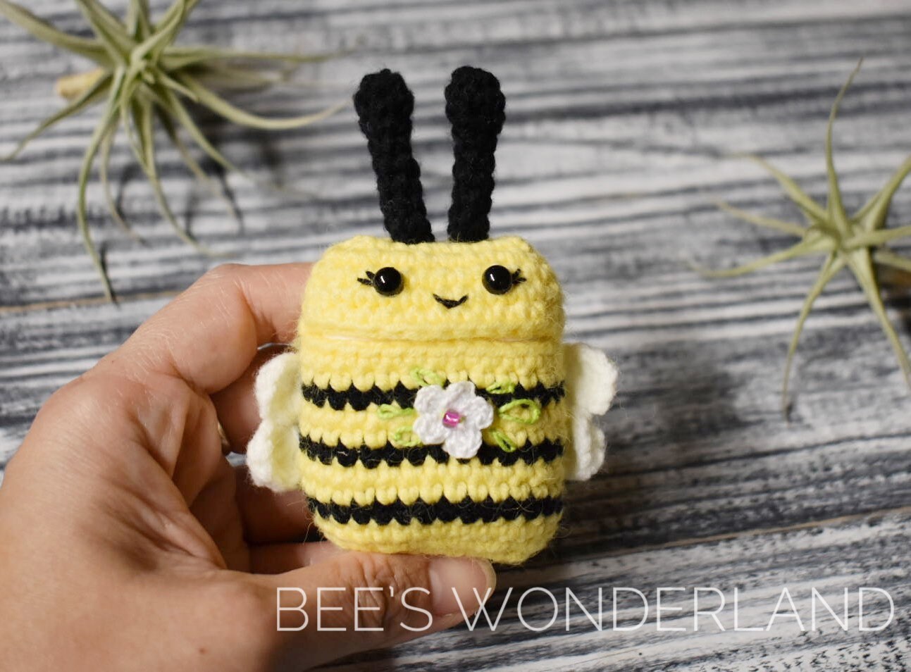 Bee crocheted AirPod case