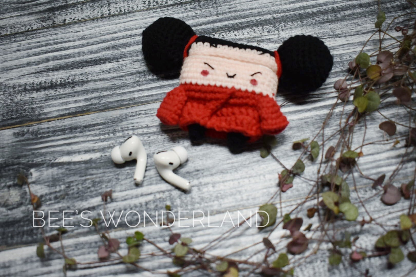 Crocheted Pucca AirPods Pro case