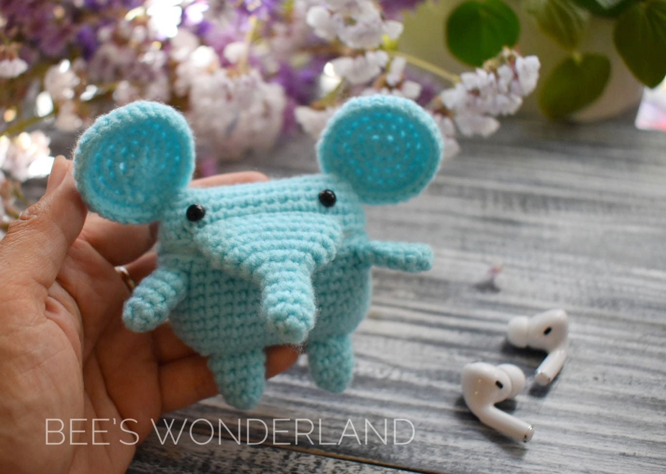 AirPod Pro case, Crochet AirPod Pro case, Handmade case, Elephant crochet case, stocking stuffers