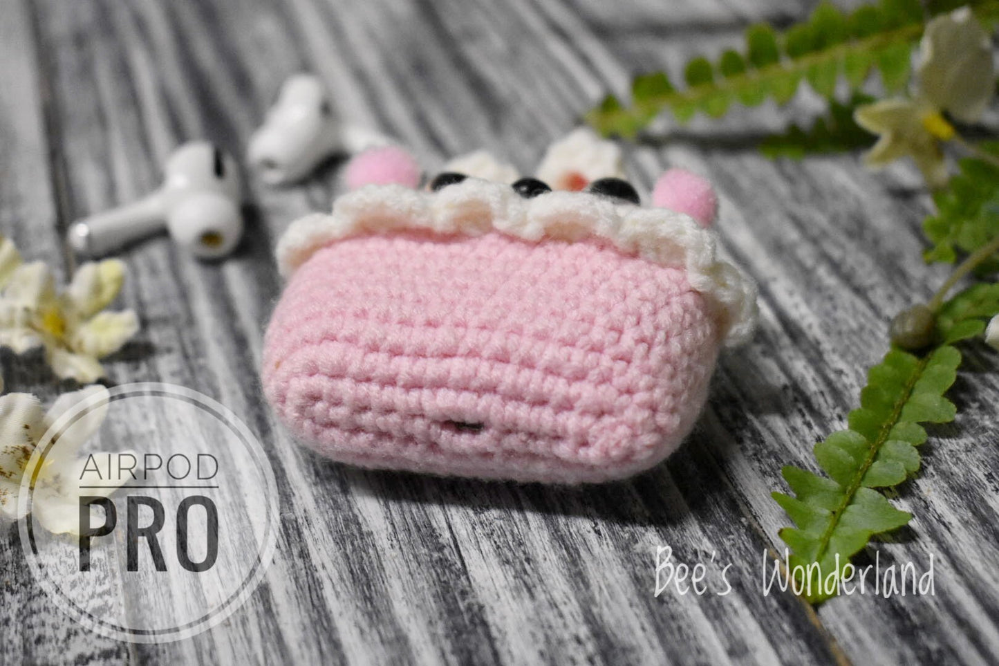 Crocheted Bunny AirPods Pro case