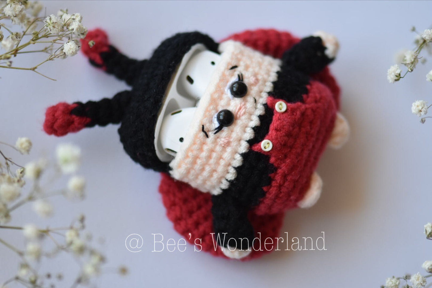 Crocheted Lady bug AirPods case