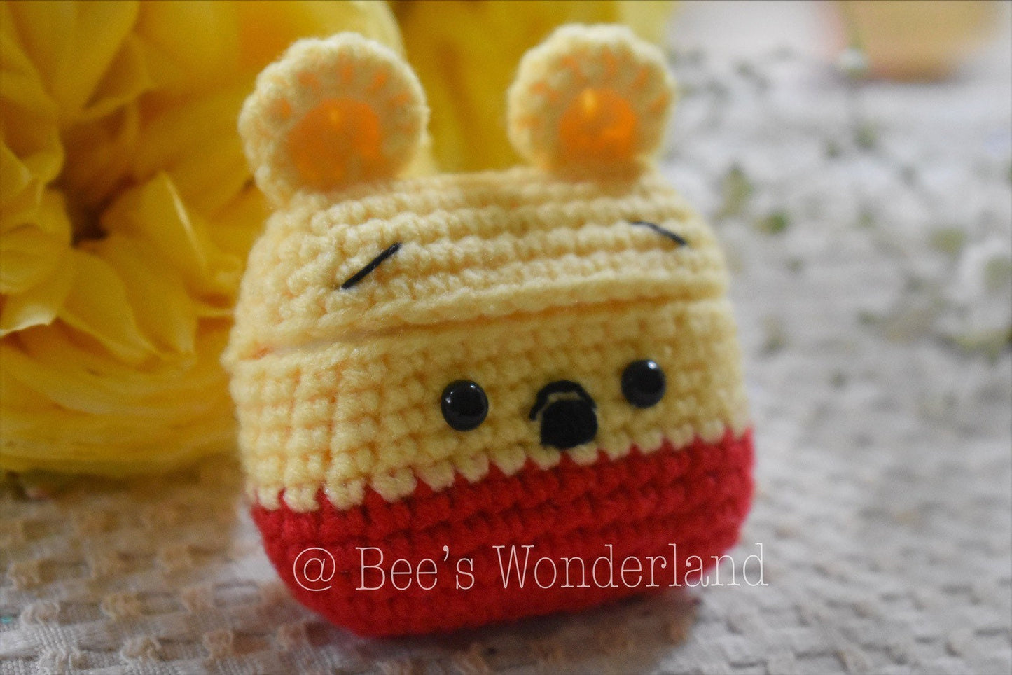 AirPods Pro crochet case, Winnie the Pooh AirPods Pro case, Handmade case, cute cat characters, stocking stuffers, cute bear AirPod case