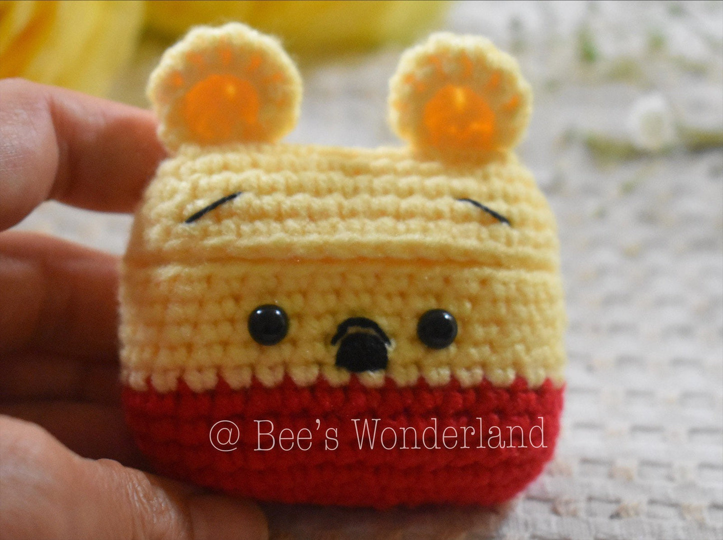 AirPods Pro crochet case, Winnie the Pooh AirPods Pro case, Handmade case, cute cat characters, stocking stuffers, cute bear AirPod case