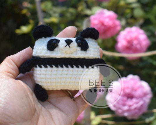 Crocheted Panda AirPods pro case