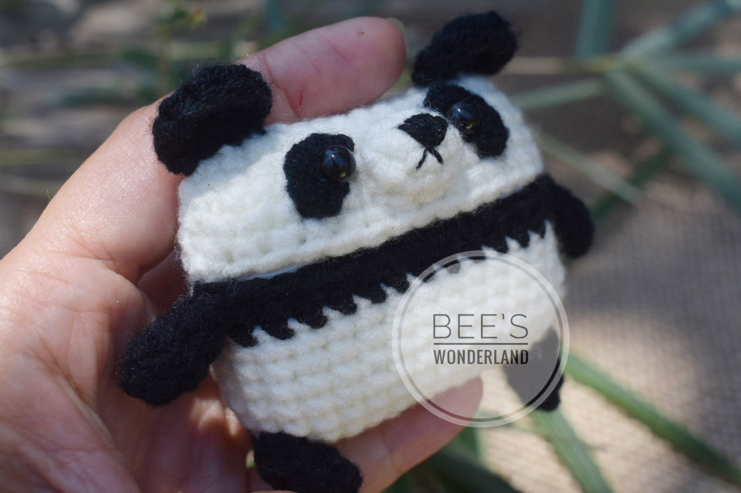 Crocheted Panda AirPods pro case
