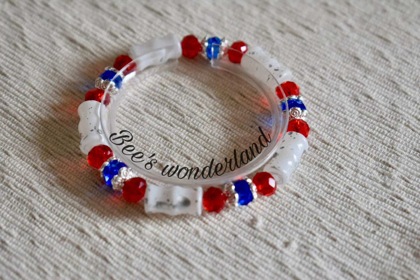 Glass beads- Patriotic Red/white and blue bracelet